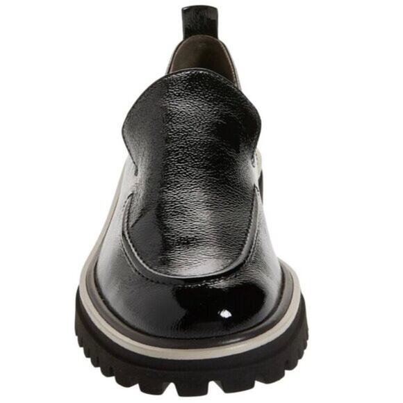 Paul Green Naomi Platform Loafer Black Crinkled Patent Leather NWOB Women’s 10 - Picture 13 of 14
